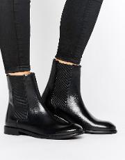 H By Hudson Flat Leather Chelsea Boot