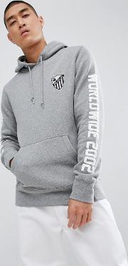 defender hoodie with sleeve print  grey