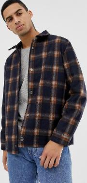 Checked Wool Coach Jacket