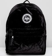 backpack in black velour