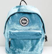 exclusive blue velvet backpack