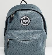 Exclusive Charcoal Grey Faux Ostrich Backpack