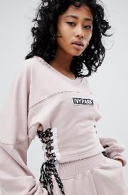 sweatshirt with lace up sides