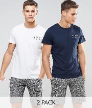 2 pack t shirt in slim fit
