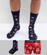 christmas socks and trunk pack