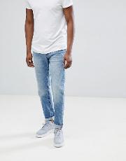 jeans in regular fit stone wash denim