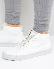 neptune hi top trainers  leather