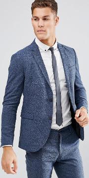 Premium Slim Suit Jacket In Herringbone Tweed