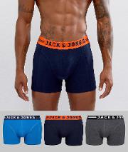 Trunks 3 Pack With Contrast Waistband