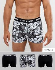 trunks 3 pack with floral print