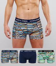 Trunks 3 Pack With Stripe
