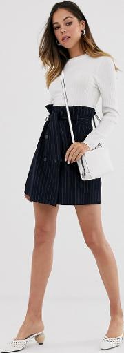 Stripe Wrap Skirt