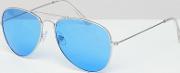 aviator sunglasses with blue tinted lens