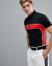 desmond slim fit tx jersey polo shirt in black
