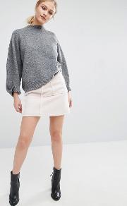 faux shearling mini skirt