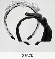 2 pack bow headbands