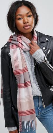 of elgin 100 cashmere check scarf