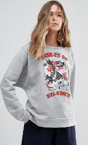 Eagles Of Silence Print Sweater