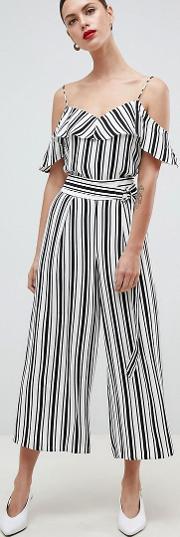cropped trousers in engineered stripe