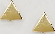 gold plated triangle stud earrings