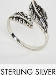 sterling silver leaf wrap ring