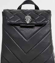 Kurt Geiger Kensington Mini Leather Quilted Flap Over Backpack