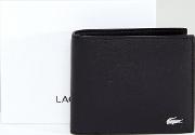 logo leather wallet in black