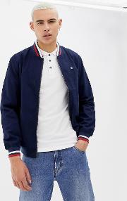 Contrast Collar Harrington Jacket