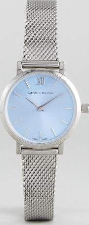 lcn26 lugano & norse solaris mesh watch in silver