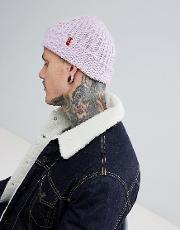 levis ribbed beanie in pink