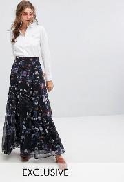 exclusive floral maxi skirt