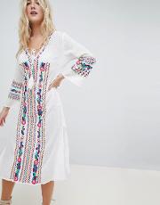 liqourish heavy embroidered beach dress