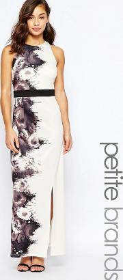 rose print maxi with open back cream