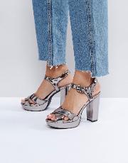glitter platform sandal