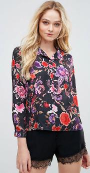floral pyjama shirt