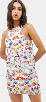 Halterneck Floral Mini Dress