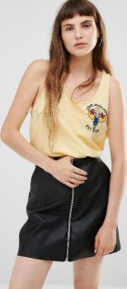 embroidered girl vest top