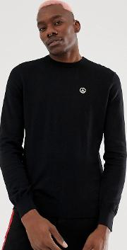 Knitted Jumper With Chest Logo