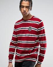 striped jumper with chest print