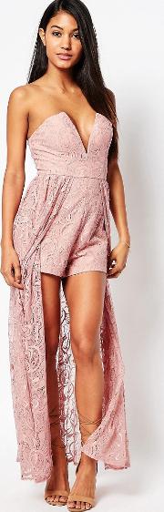 lace maxi playsuit