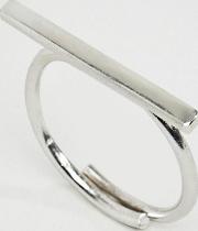 adjustable silver bar ring