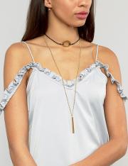 choker with bar pendant necklace