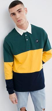 man rugby polo shirt in green