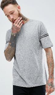 man striped sleeve  shirt in grey