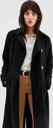 Trench Coat With Horn Effect Buttons