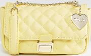 pennie quilted cross body bag in yellow