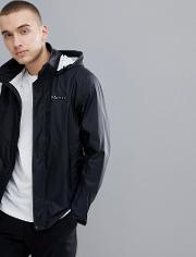 precip jacket waterproof with attached hood in black