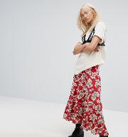 vintage tiered maxi skirt  floral print