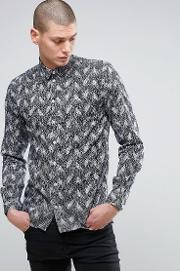 herringbone print shirt