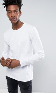 perry long sleeve top slim fit in white